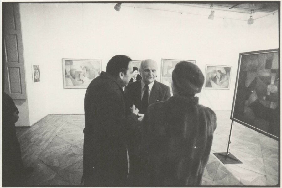 zleva Januš Kubíček, Jiří Hlušička, paní Kubíčková